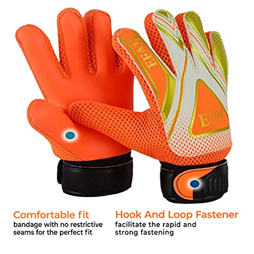 image for EFAH SPORTS Soccer Goalie Goalkeeper Gloves for Kids Boys Children Foo