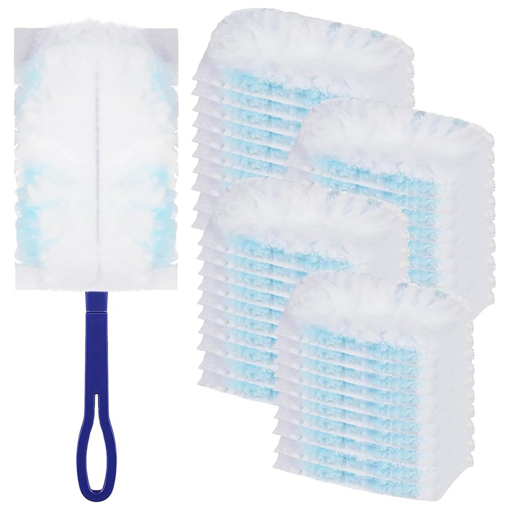 CTRLZS 42 Pieces Duster with 1 Handle, Dust Magnet Refill Pack Dirt Electrostatic Dust Wiper for Household, School,