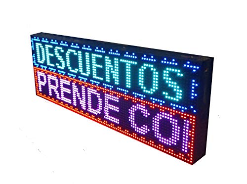 CARTEL LED PROGRAMABLE LETRERO LED PROGRAMABLE PANTALLA LED PROGRAMABLE (96 * 32 cm, RGB) ROTULO LED PROGRAMABLE CARTEL ELECTRÓNICO ANUNCIA TU NEGOCIO/PROGRAMMABLE LED PANEL BANDEROLA LED