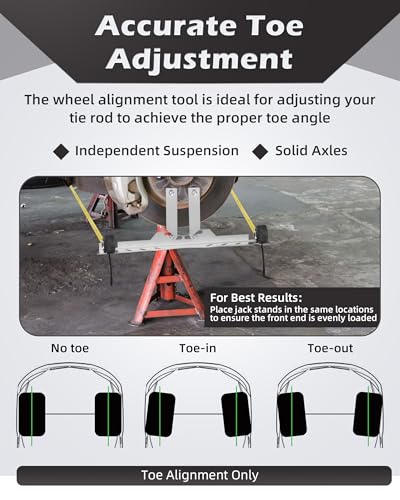 Image of Wheel Alignment Tool Plates, Toe Alignment Plates w /Two 5m Heavy Duty Tape Measures, Automotive Front End Alignment Tool, Fits Low-Profile Vehicles, Silver