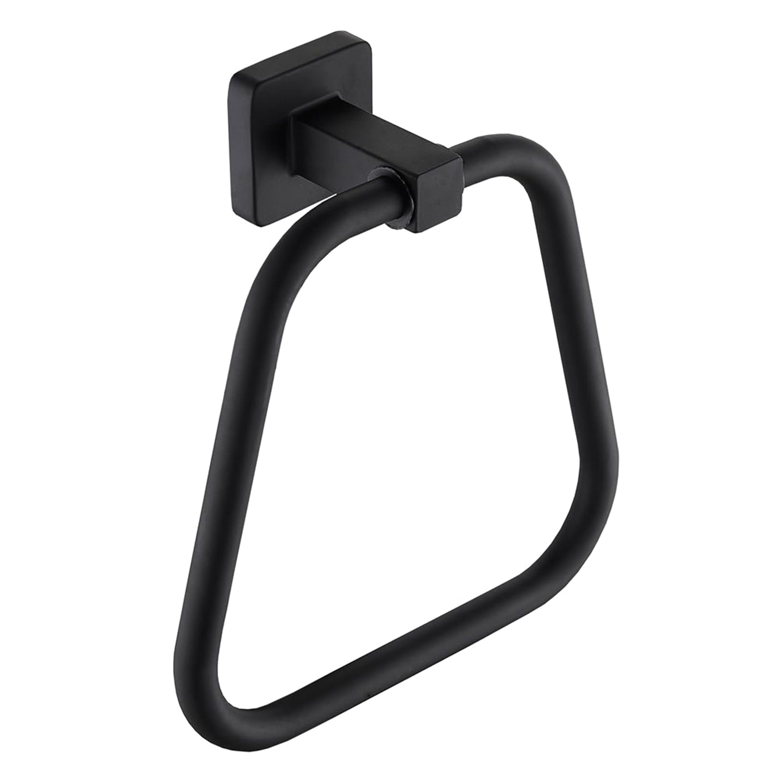 CAZSTYK Trapezoid Towel Rings Matte Black Aluminum Rust and Resistant Easy to Clean Hanger Bathroom Accessory Rust Hook