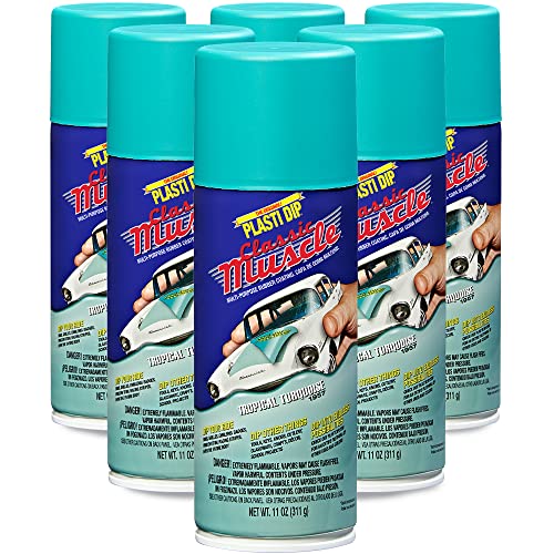 Vitamínicos, Performix Tropical Turquoise Classic Muscle - Revestimiento de Goma para Coche, Turquesa Tropical, 11 onzas (311.84g) Paquete de 6