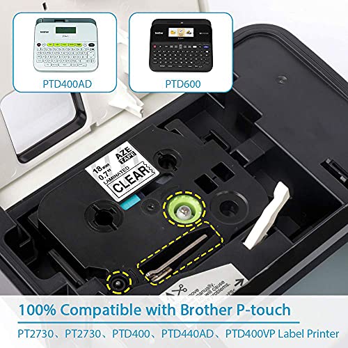 Label Kingdom Label Tape 18Mm 0.7 Laminated Tape Replacement Brother Tze-241 Tze141 Tze 641 Tze441 Tze541 Tze741 3/4 Inch Tape For Ptouch D400 D600 1880 Label Maker, 6-Pack #TOP1