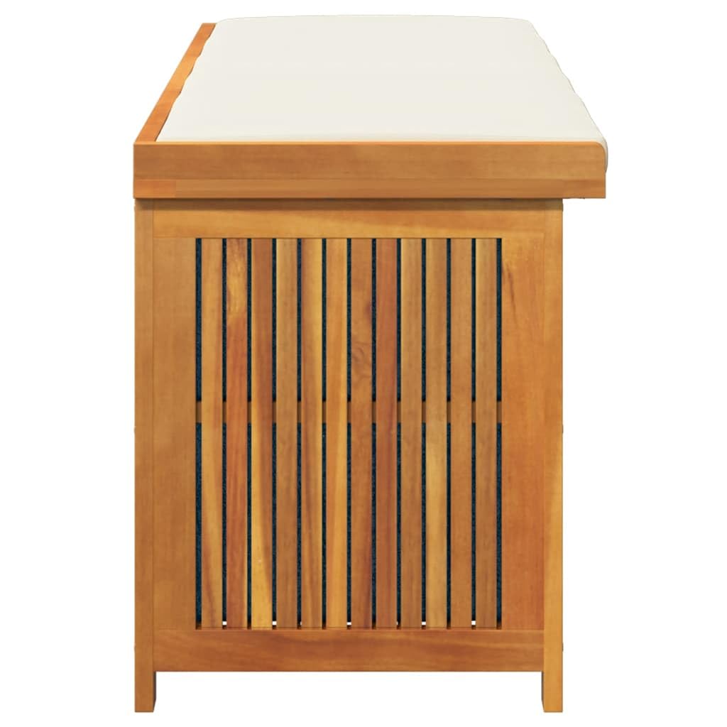 Outdoor-Kissenbox 150x50x60,5 cm aus Massivholz Akazie mit wasserfestem Innenbeutel und Belüftungslatten für Gartenbedarf
