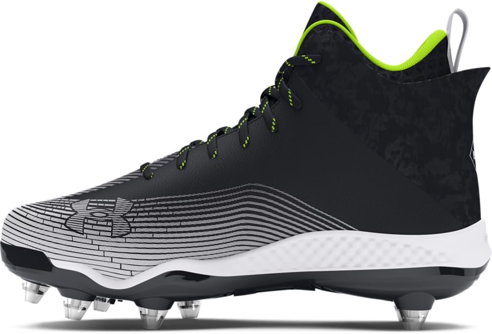 Under Armour Men's Highlight Hammer 2.0 D Football Shoe 11 Wide (001) Black/White/White
