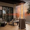 EAST OAK 48,000 BTU Pyramid Patio Heater, Quartz Glass Tube Propane Outdoor Heater with Wheels, Triple Safety Protection, 2025 Upgrade for Home, Backyard & Commercial Spaces, Bronze