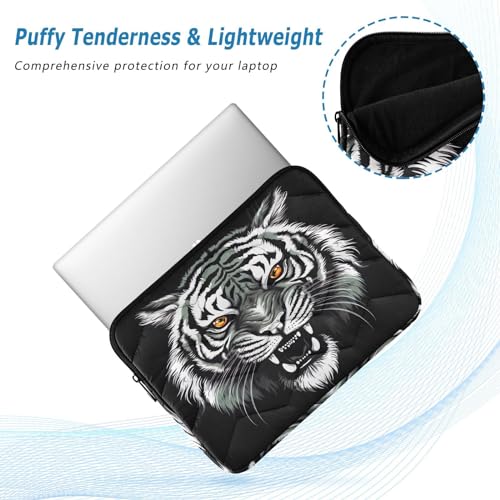 Funda para portátil 13-14 pulgadas negra y blanca con tigre miniatura 5