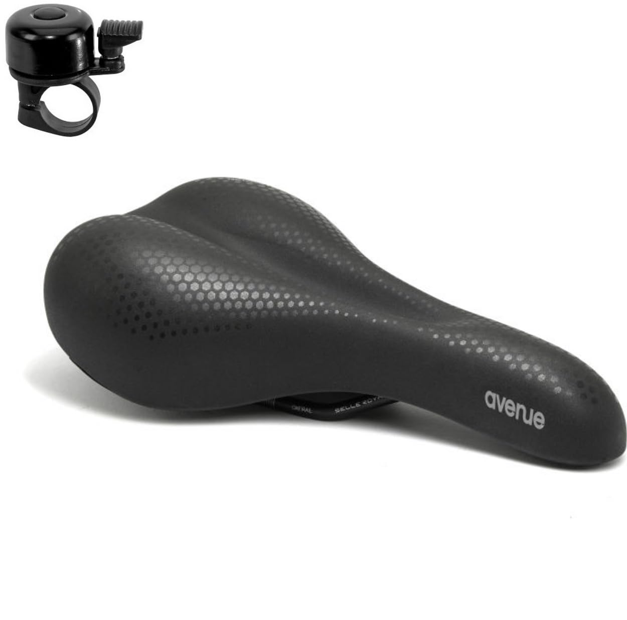 Selle Royal Avenue Royalgel Selle de vélo noire unisexe avec sonnette de vélo