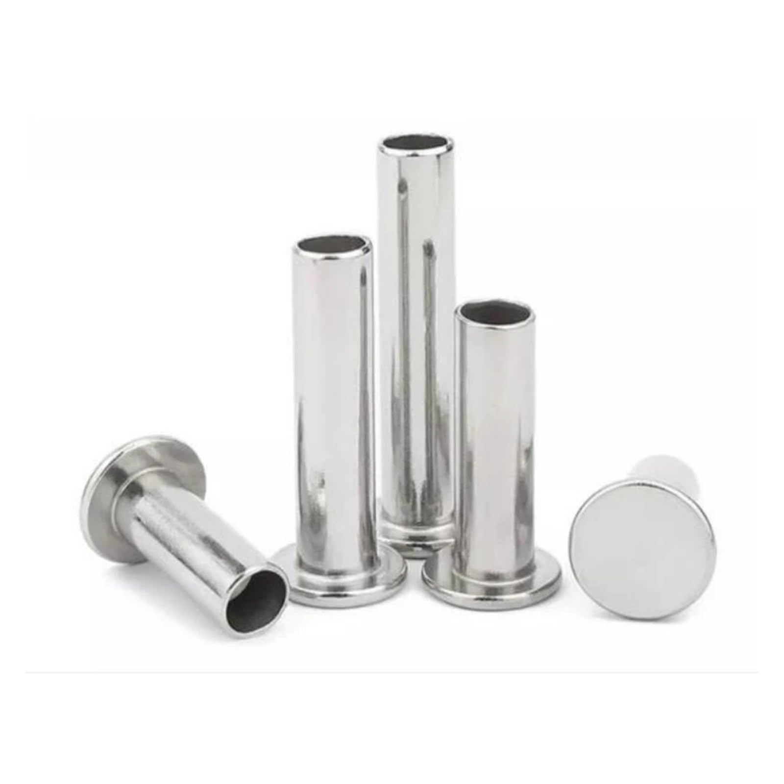 20-400pcs M2 M2.5 M3 M4 M4.5 M5 M6 M8 304 Stainless Steel Flat Truss Head Semi-hollow Semi-tubuler Shank Rivet(30mm,M5-100pcs)