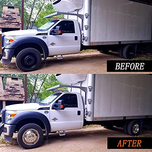 Image of 19.5 inch Dually Steel Wheel Simulators fit for 2005-2022 F450 /F550 Super Duty 2WD /4WD Truck, 4pcs Polished Stainless Steel Wheel Covers 10 Lug Bolt on HubCaps 19F10