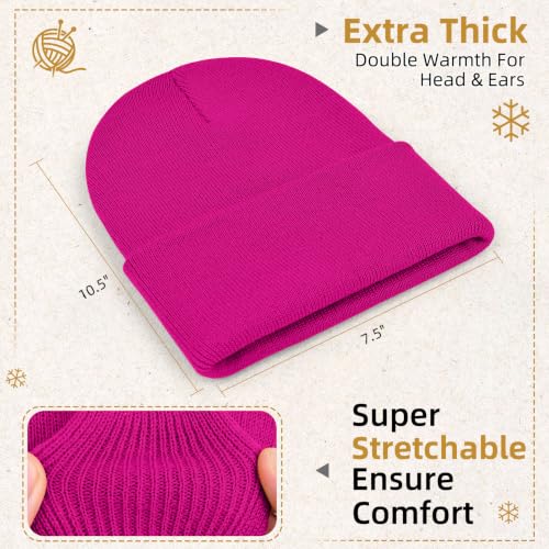 Image of ZOORON Beanie for Men Women Slouchy Winter Beanie Hats Cuffed Skull Caps