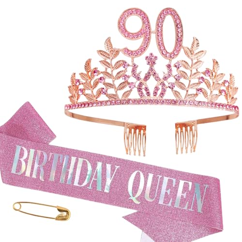 Tiara de cumpleaños 90 para fotos familiares y fiestas de gala