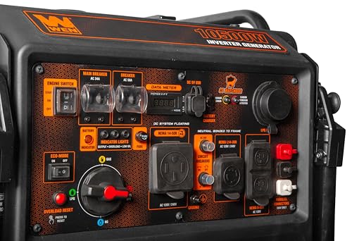 Image of WEN 10,500-Watt 120V /240V Tri-Fuel Inverter Generator with Quiet 457cc Engine, Electric Start, Wheel Kit, and CO Watchdog, Gas, Propane, and Natural Gas Powered (TF1050iX)