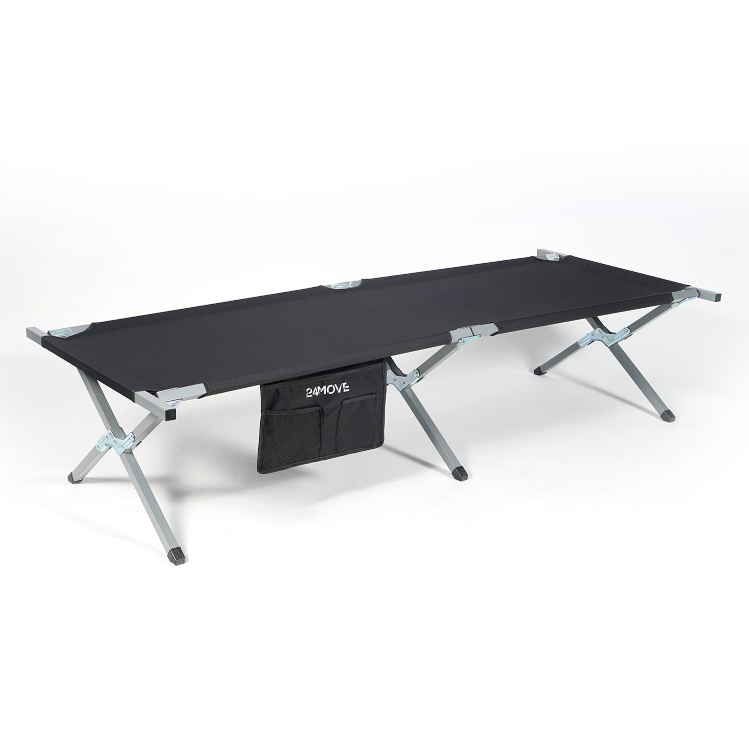 24MOVE® Feldbett Campingbett bis 200 kg In-und Outdoor Camping faltbar, 210 x 72 x 45cm, tragbar mit Tasche, für Garten oder Reisen