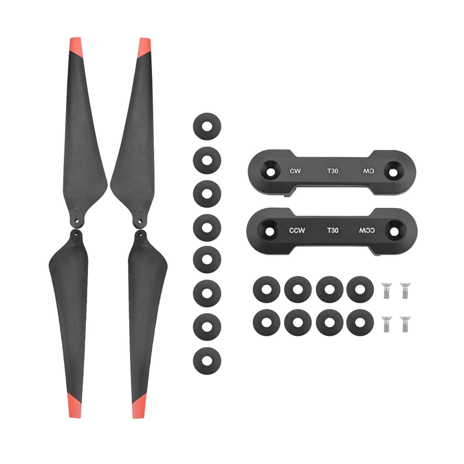 Hélice plegable de paleta de nailon de fibra de carbono 3820 CW/CCW con abrazadera de accesorios, accesorios for drones de plantas agrícolas, for DJI T30 Drönarbytesblad(Orange 1 pair set)