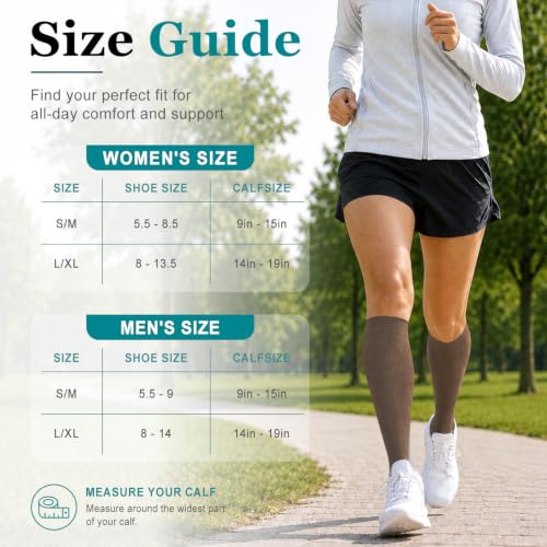 Image of COOLOVER Copper Compression Socks for Women and Men(6 Pairs)-Best Support for Running, Athletic, Travel