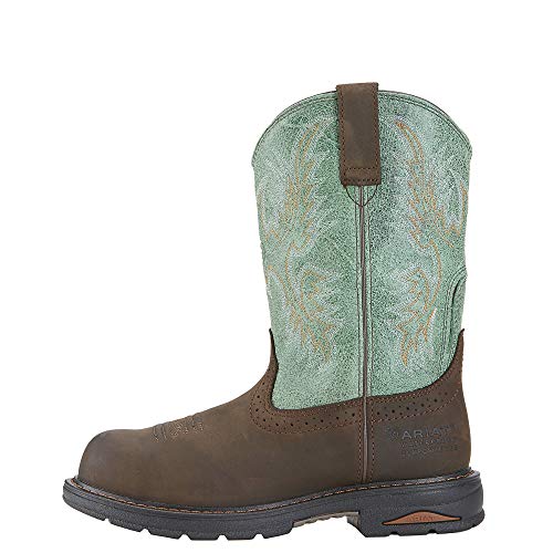 ARIAT ARIAT BMVY9 Womens Tracey Waterproof Composite Toe Work Boot Oiled Dark Brown/Turquoise 9.5