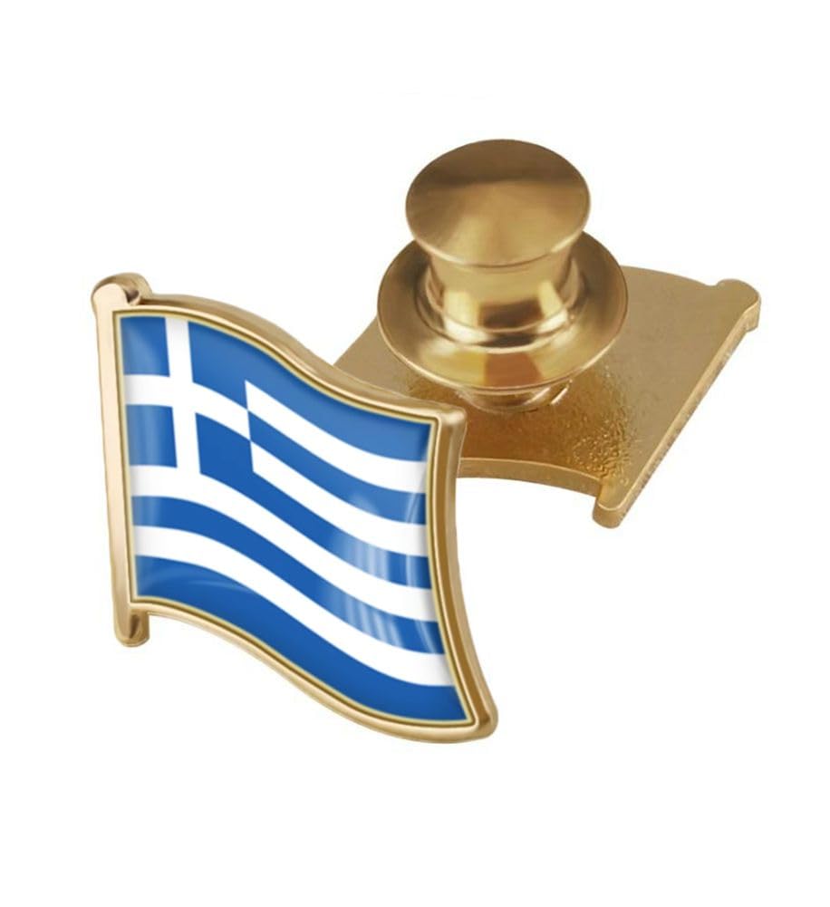 vmcoatdu Country Flag Backs Locking Pin Keepers Locking Clasp Pin Badge International Travel Brooch Metal Alloy Souvenir Pin 0.75x0.7 Inch Small Pin