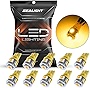 SEALIGHT 194 LED Bulb, 168 T10 LED Bulb Amber 2700k Yellow 2825 for Turn Signal Side Marker Dome Lights, 12V LED Bulb Cab Running Parking Tail Lights, (Pack of 10)