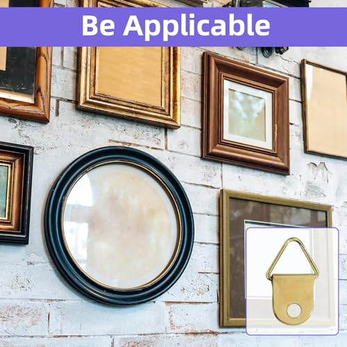 Image of 300Pcs Small Triangle Ring Steel Picture Hangers with Screws, Light Duty D Rings Picture Frames Hook for Hanging Clock, Decoration, Mirror, Paintings, Photo, Artwork