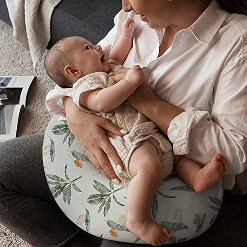 Image of ๐๐ข๐ฆ๐ ๐๐ฅ Nursing Pillow for Breastfeeding Newborn Baby | C-Shape Feeding Pillow with Removable Cotton Cover | Tummy Time, Propping & Sitting Support | Baby Feeding Pillow for Mother (GIRAFFE-LEAF)