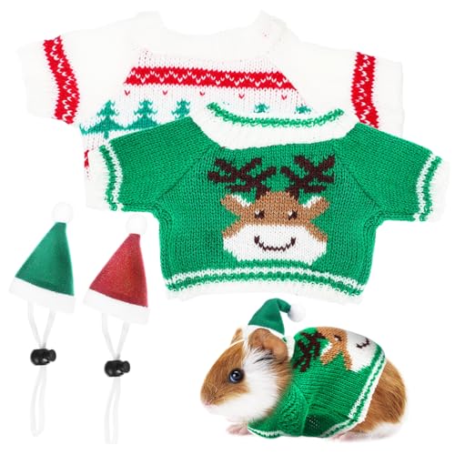 BESPORTBLE 1 conjunto chapéus de hamster de Natal acessórios de Natal para coelhos e cobaias disfarces de Natal para coelhos e cobaias suprimentos de Natal para animais de estimação roupa de coelho
