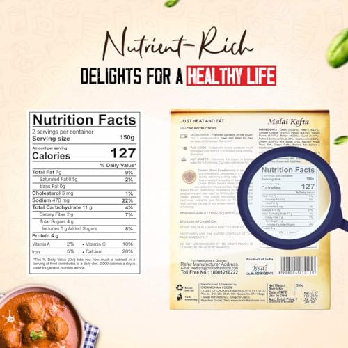 Image of Chokhi Dhani Ready to Eat Combo Pack of 3 | Paneer Makhani, Dal Makhani & Malai Kofta (300g Each) | North Indian Veg Curries | Just Heat & Eat Meals