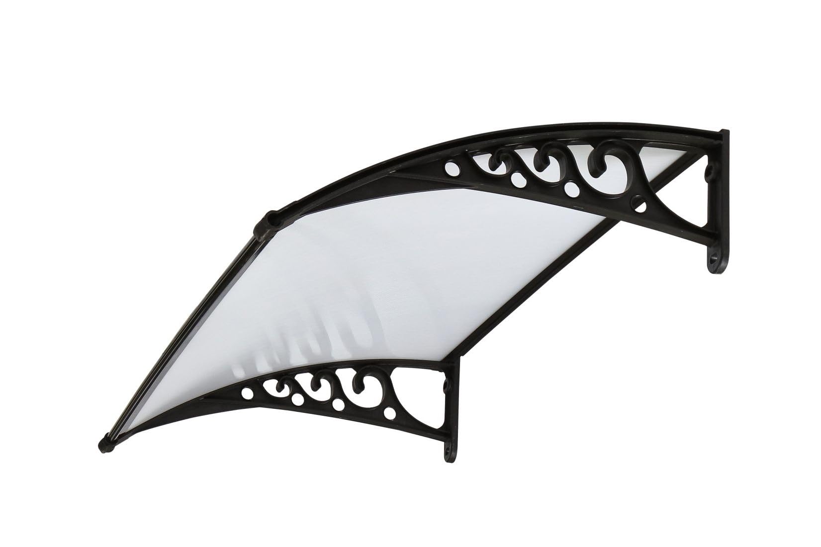 CHENNAI Window Blinds and Shades DIY Polycarbonate Awning (Engineered Plastic Brackets) Window Sunshade Door Weather Shed Rain Canopy Awnings - 4'Widthx2'Depth (Black Brackets & White Sheets) - Image 2 thumbnail