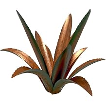 Metal Agave Garden for Sculpture, Large Iron Outdoor Decor with H-Shaped Stakes, Weatherproof Yard Art for Lawn Patio in Multiple Colors Green with H pole