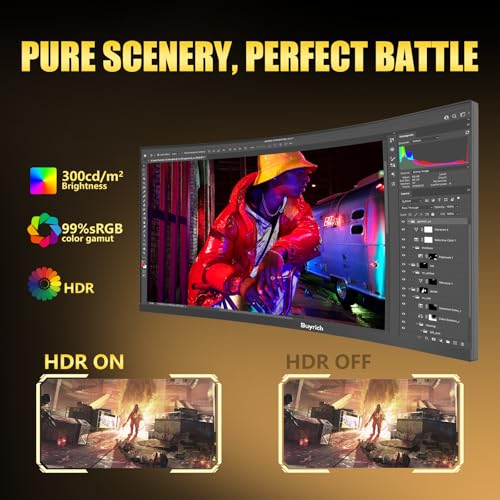 Image of 34 Inch Curved Gaming Monitor, 240Hz Refresh Rate, UWQHD (3440x1440), 1500R, 1ms MPRT, 4000:1 Contrast Ratio, Sturdy Metal Stand, VESA Mountable, for PC Gamer and Immersive Gameplay