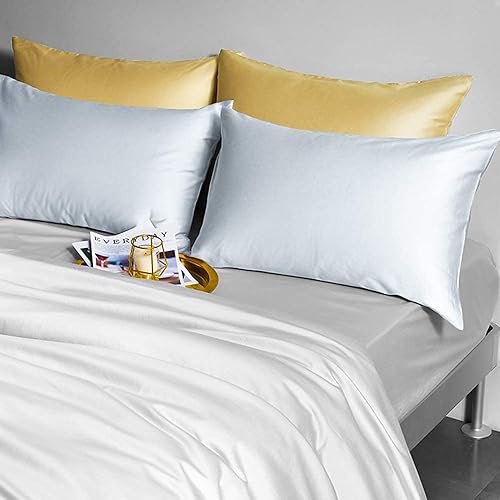 Miniatura 4 de FLXXIE Paquete de 2 fundas de almohada estándar de satén con cremallera para cabello y piel, sedosas y súper suaves (20 x 26 pulgadas), fundas de