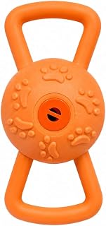 Giggle hundleksak – interaktivt bullerframkallande hundleksak med grepphandtag, hållbar TPR-hämtning och bogserleksak för hundar – orange
