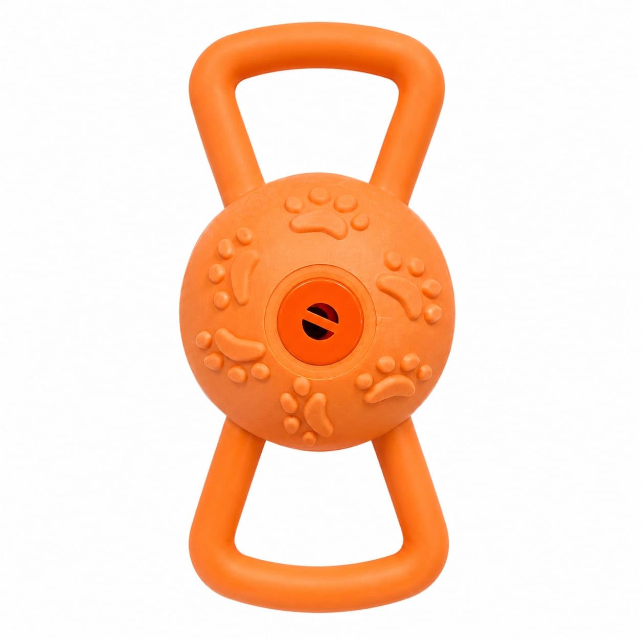 Giggle Dog Toy – Interactive Noise-Making Dog Toy with Easy-Grip Handles, Durable TPR Fetch & Tug Toy for Dogs - Orange