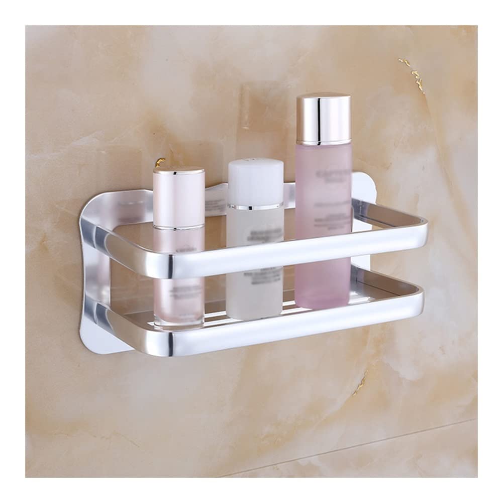 Shower Caddy Brushed Gold Bathroom Shelf Aluninum Shower Shampoo Soap Cosmetic Kitchen Corner Holder Single Tier Bath Accessories
