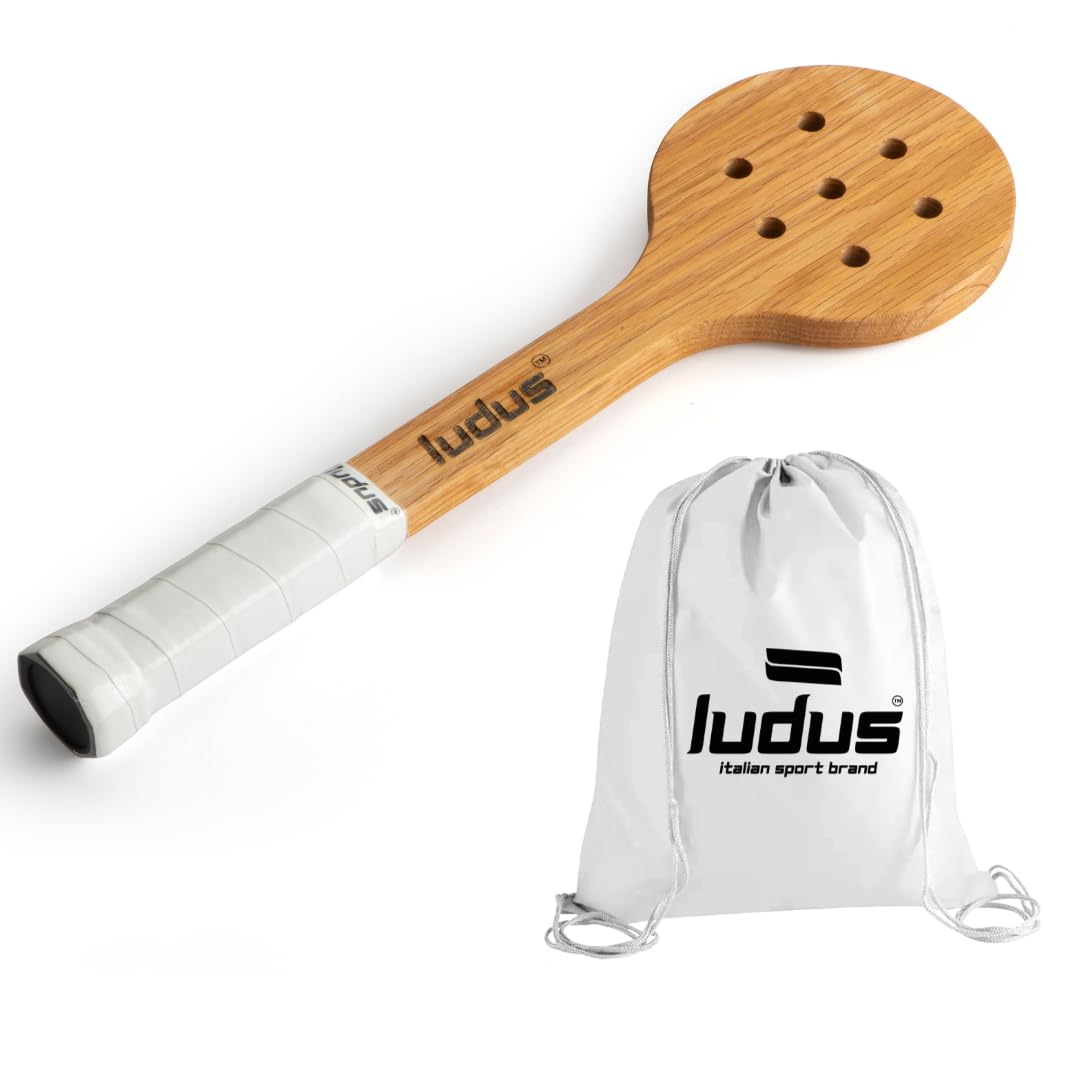 Ludus™ Raquette pédagogique en bois Padel | Pelle pour entraînement Padel | Wooden Racket Pour Débutants et Professionnels | Améliore Contrôle, Timing, Position et frapper dans le Point Doux | 1 pc