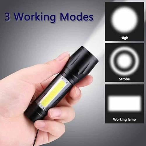 Mini Lanterna Tática LED Recarregável via USB - Design em Alumínio, Super Forte, Com Múltiplos Modos