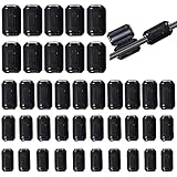 40 Stück Aufsteckbarer Ferritringkern, Ferritkerne für Kabel RFI-EMI-Rauschunterdrücker, Kabelclip für Kabel mit 5 mm/7 mm/9 mm/13 mm Durchmesser(Schwarz)