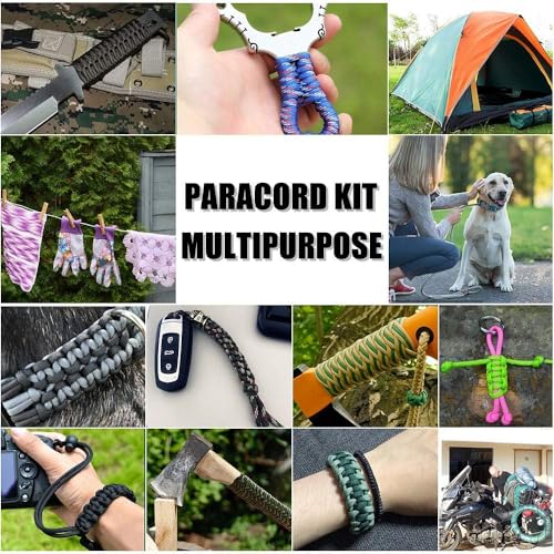 MONOBIN 550 Paracord Kits - 5Colors 20ft Parachute Cord Combo für Armband Making, Paracord Bulk Supplies für die Herstellung von Lanyards, Hundehalsband