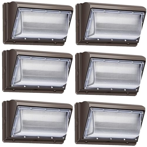 ledmo 120W LED Wall Pack Light Outdoor 6 Pack Exterior
