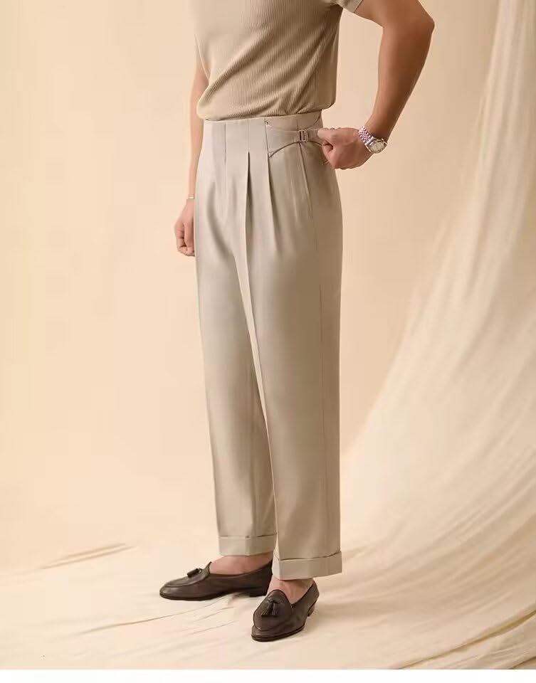 Men's Casual Pants Classic Gurkha Naples Italian Style Dress Pants Business Office Trousers Men3
