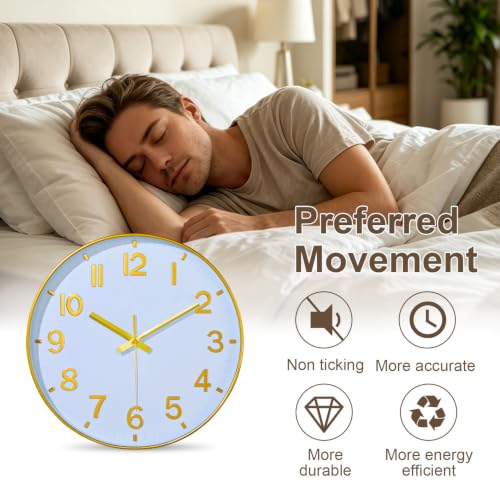 Image of Wall Clocks Battery Operated, 14Inch Silent Wall Clock for Home
