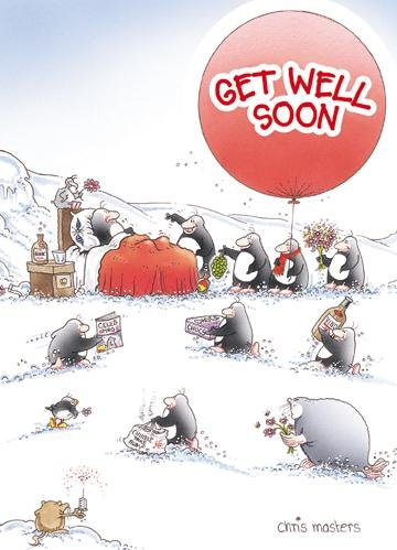 Greeting Card (PH9864) Get Well Soon - Eric the Penguin