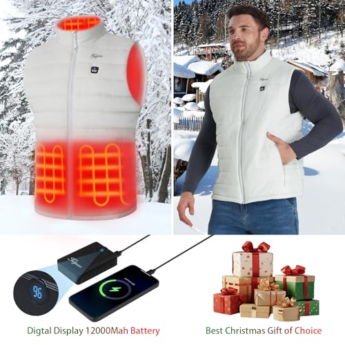 Chaleco térmico recargable chaleco calefactable hombre con banco de energía 5V 2