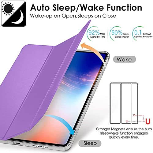 Image of DuraSafe Cases iPad PRO 11 Inch 1st [ PRO 11 1 Gen 2018 ] MTXN2HN /A MTXP2HN /A MTXR2HN /A MTXQ2HN /A MTXT2HN /A MTXU2HN /A Ultra Smart Auto Sleep /Wake PC Cover - Purple