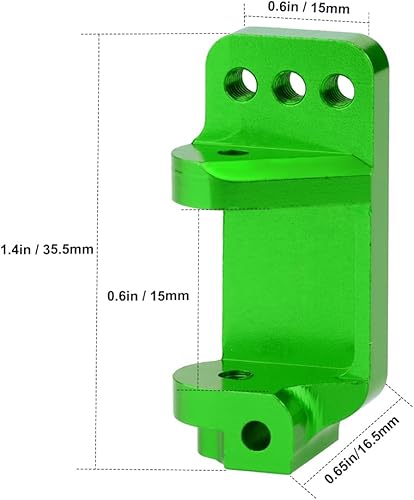 Miniatura 5 de HobbyPark Bloques de ruedas de aleación de aluminio para RC 110 Traxxas 2WD Slash, Stampede, Rustler, Nitro Slash, reemplaza la parte 3632 (verde)
