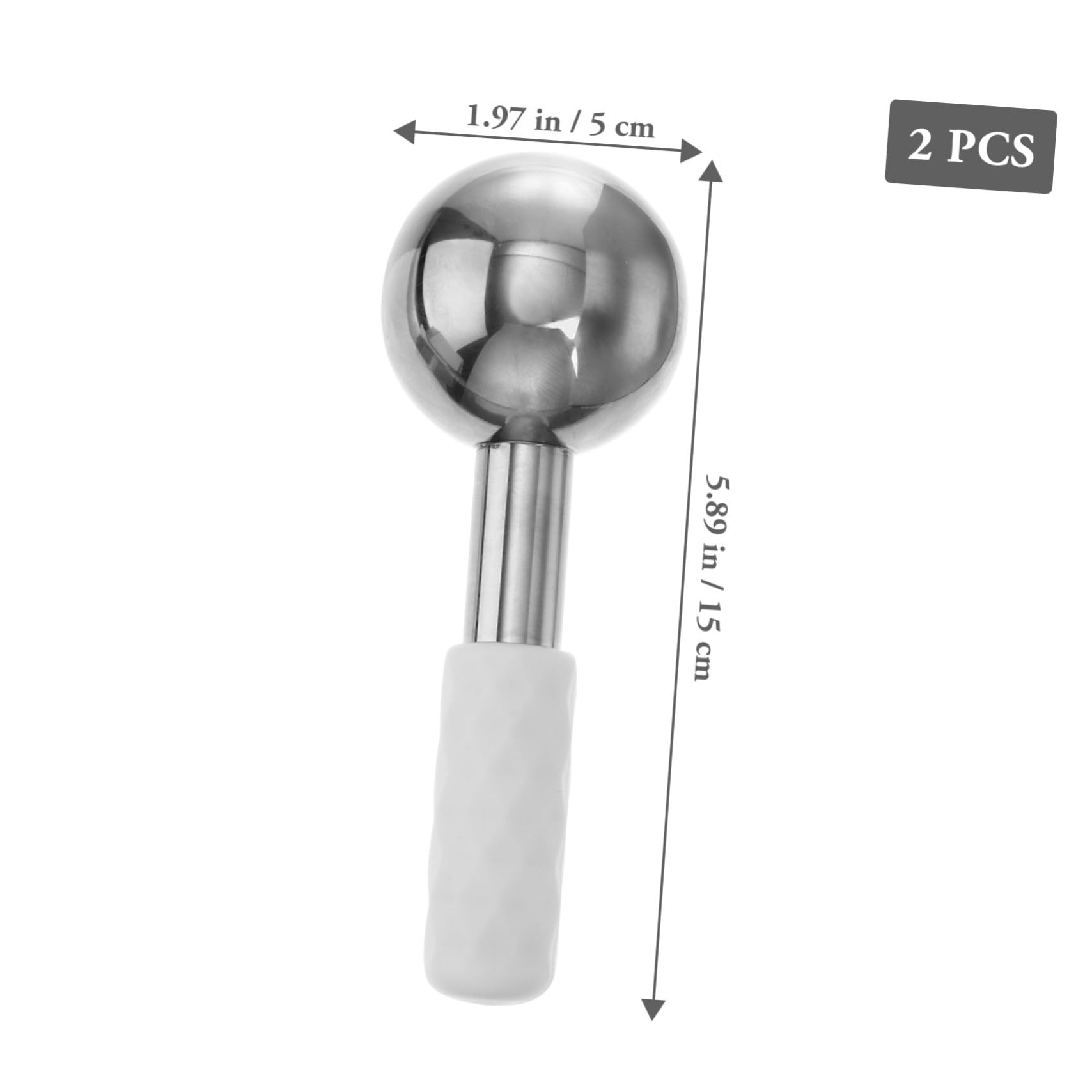 Eiskugel aus Edelstahl, , Silber, Gesichtsmassagegerät