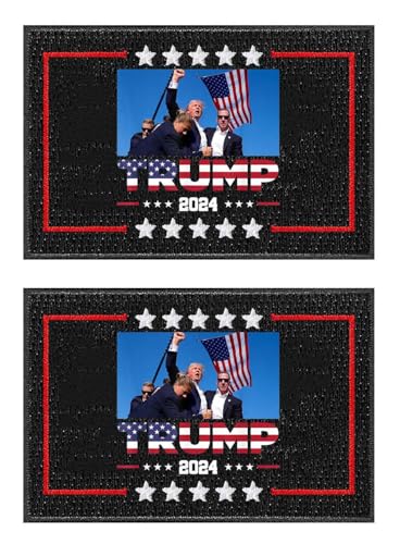 2 Pack Trump Survived Shot Trump 2024 Ear Bullet-Proof PA Pennsylvania Rally Shot Shooting Survivor Fight Strong Fist Pump Patch Embroidery Military Patch for Caps Bags Vests Military Uniforms