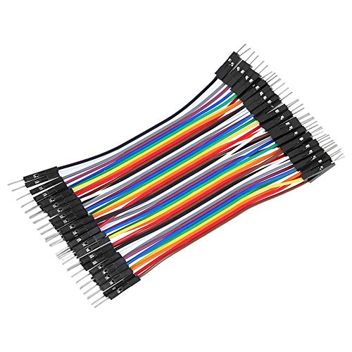 10Pcs Breadboard Jumper Wires, 10cm Wire Length Male to Male Plastic Line Cable, 2.54mm Electronic Components, Multicolored Ribbon Cables