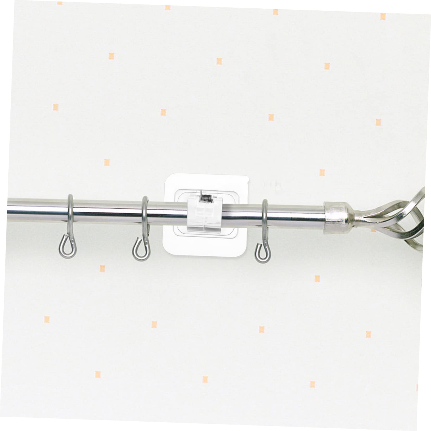 Lot de 20 supports de tringle à rideaux auto-adhésifs sans perçage, faciles à installer, clips de plafond et crochets pour décoration d'intérieur, adhésif puissant, accessoires de rideaux élégants