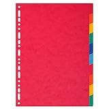 Exacompta 2110E Karton-Register Manila in Überbreite für DIN A4 MAXI aus Recyclingkarton 10-teilig volle Höhe 24 x 29,7 cm vollfarbig 2 x 5 Farben zur Ablage von Prospekthüllen Blauer Engel